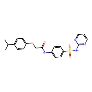 2-[4-(propan-2-yl)phenoxy]-N-[4-(pyrimidin-2-ylsulfamoyl)phenyl]acetamide structure