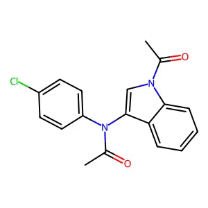 N-(1-acetyl-1H-indol-3-yl)-N-(4-chlorophenyl)acetamide structure