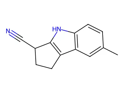 7-Methyl-1,2,3,4-tetrahydrocyclopenta[b]indole-3-carbonitrile structure