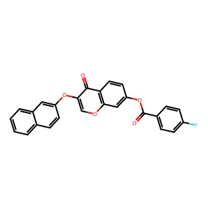 3-(2-naphthyloxy)-4-oxo-4H-chromen-7-yl 4-fluorobenzoate structure