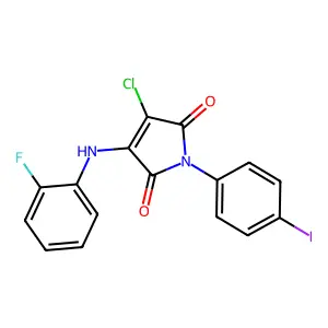 3-Chloro-4-(2-fluoroanilino)-1-(4-iodophenyl)pyrrole-2,5-dione structure