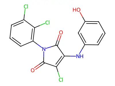 3-Chloro-1-(2,3-dichlorophenyl)-4-(3-hydroxyanilino)pyrrole-2,5-dione structure