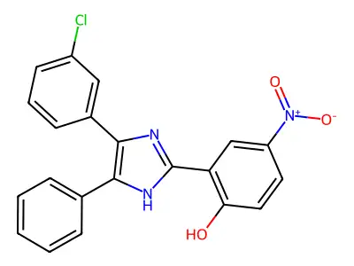2-(4-(3-chlorophenyl)-5-phenyl-1H-imidazol-2-yl)-4-nitrophenol structure