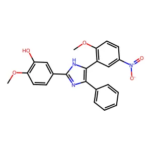 2-methoxy-5-[5-(2-methoxy-5-nitrophenyl)-4-phenyl-1H-imidazol-2-yl]phenol structure