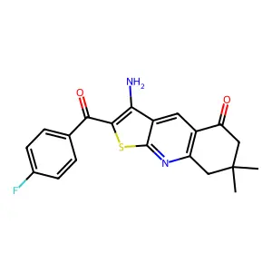 3-amino-2-(4-fluorobenzoyl)-7,7-dimethyl-7,8-dihydrothieno[2,3-b]quinolin-5(6H)-one structure
