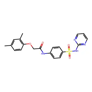 2-(2,4-dimethylphenoxy)-N-[4-(pyrimidin-2-ylsulfamoyl)phenyl]acetamide structure
