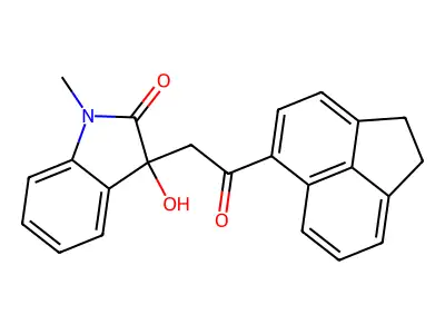 3-[2-(1,2-Dihydroacenaphthylen-5-yl)-2-oxoethyl]-3-hydroxy-1-methylindol-2-one structure