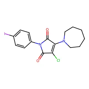 3-(Azepan-1-yl)-4-chloro-1-(4-iodophenyl)pyrrole-2,5-dione structure