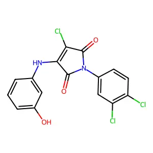 3-chloro-1-(3,4-dichlorophenyl)-4-((3-hydroxyphenyl)amino)-1H-pyrrole-2,5-dione structure