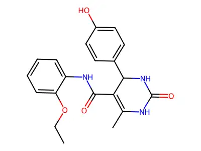 N-(2-ethoxyphenyl)-4-(4-hydroxyphenyl)-6-methyl-2-oxo-1,2,3,4-tetrahydropyrimidine-5-carboxamide structure