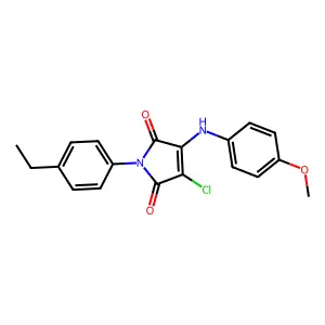 3-chloro-1-(4-ethylphenyl)-4-(4-methoxyanilino)-1H-pyrrole-2,5-dione structure