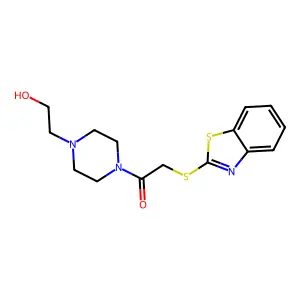 2-(1,3-Benzothiazol-2-ylsulfanyl)-1-[4-(2-hydroxyethyl)piperazin-1-yl]ethanone structure