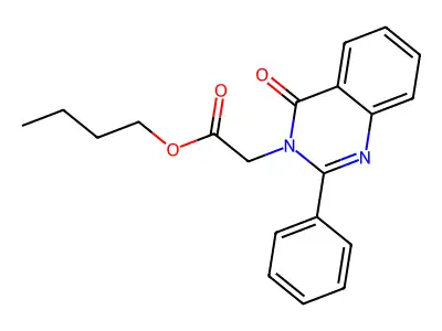 butyl (4-oxo-2-phenyl-3(4H)-quinazolinyl)acetate structure
