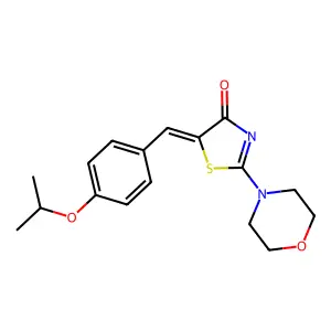 (E)-5-(4-isopropoxybenzylidene)-2-morpholinothiazol-4(5H)-one structure