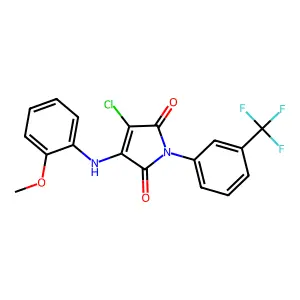 3-Chloro-4-(2-methoxyanilino)-1-[3-(trifluoromethyl)phenyl]pyrrole-2,5-dione structure