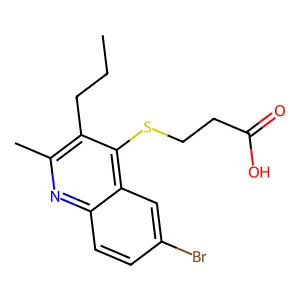 3-(6-Bromo-2-methyl-3-propylquinolin-4-yl)sulfanylpropanoic acid structure