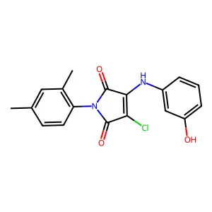 3-Chloro-1-(2,4-dimethylphenyl)-4-(3-hydroxyanilino)pyrrole-2,5-dione structure