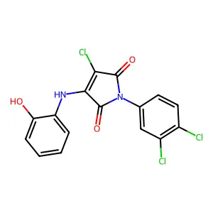 3-chloro-1-(3,4-dichlorophenyl)-4-((2-hydroxyphenyl)amino)-1H-pyrrole-2,5-dione structure
