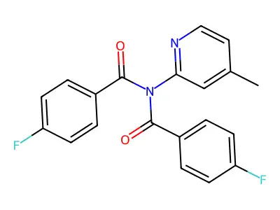 4-fluoro-N-(4-fluorobenzoyl)-N-(4-methylpyridin-2-yl)benzamide structure