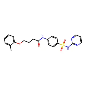 4-(2-methylphenoxy)-N-[4-(pyrimidin-2-ylsulfamoyl)phenyl]butanamide structure