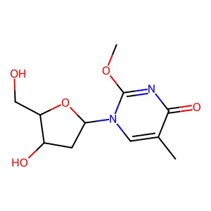 1-[4-Hydroxy-5-(hydroxymethyl)oxolan-2-yl]-2-methoxy-5-methylpyrimidin-4-one structure