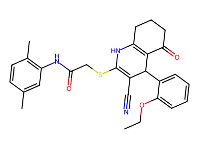 2-{[3-cyano-4-(2-ethoxyphenyl)-5-oxo-1,4,5,6,7,8-hexahydroquinolin-2-yl]sulfanyl}-N-(2,5-dimethylphenyl)acetamide structure