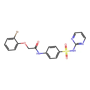 2-(2-bromophenoxy)-N-[4-(pyrimidin-2-ylsulfamoyl)phenyl]acetamide structure