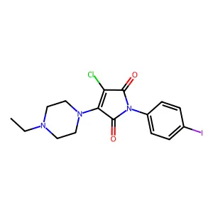 3-Chloro-4-(4-ethylpiperazin-1-yl)-1-(4-iodophenyl)pyrrole-2,5-dione structure