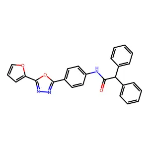 N-{4-[5-(furan-2-yl)-1,3,4-oxadiazol-2-yl]phenyl}-2,2-diphenylacetamide structure