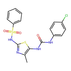 1-[2-(Benzenesulfonamido)-4-methyl-1,3-thiazol-5-yl]-3-(4-chlorophenyl)urea structure
