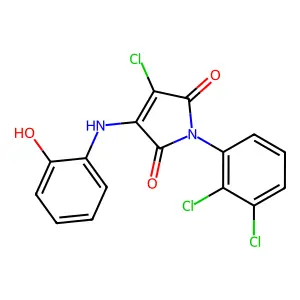 3-chloro-1-(2,3-dichlorophenyl)-4-((2-hydroxyphenyl)amino)-1H-pyrrole-2,5-dione structure