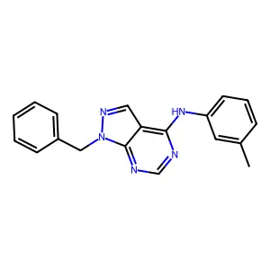 1-benzyl-N-(3-methylphenyl)pyrazolo[3,4-d]pyrimidin-4-amine structure