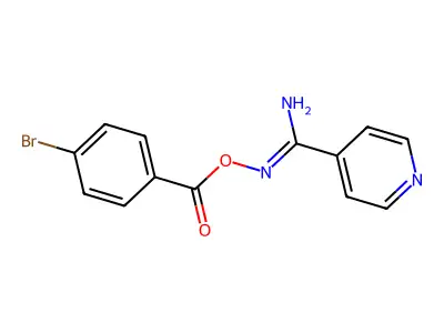 [[Amino(pyridin-4-yl)methylidene]amino] 4-bromobenzoate structure