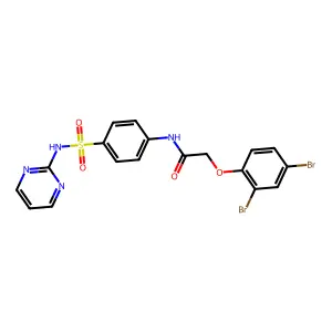 2-(2,4-dibromophenoxy)-N-[4-(pyrimidin-2-ylsulfamoyl)phenyl]acetamide structure