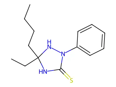 5-Butyl-5-ethyl-2-phenyl-1,2,4-triazolidine-3-thione structure