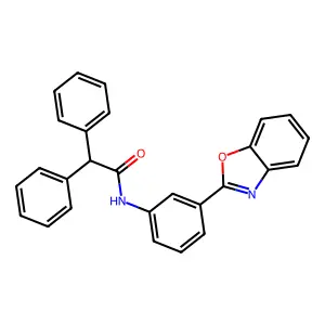 N-[3-(1,3-benzoxazol-2-yl)phenyl]-2,2-diphenylacetamide structure