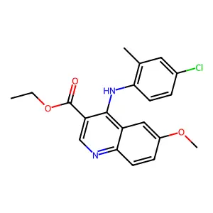 Ethyl 4-[(4-chloro-2-methylphenyl)amino]-6-methoxyquinoline-3-carboxylate structure