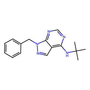 1-benzyl-N-tert-butylpyrazolo[3,4-d]pyrimidin-4-amine structure