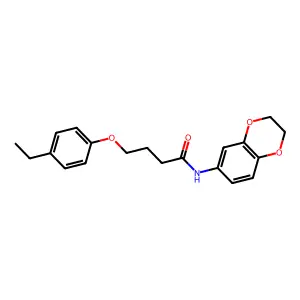 N-(2,3-dihydro-1,4-benzodioxin-6-yl)-4-(4-ethylphenoxy)butanamide structure