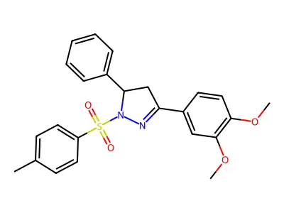 3-(3,4-dimethoxyphenyl)-5-phenyl-1-tosyl-4,5-dihydro-1H-pyrazole structure