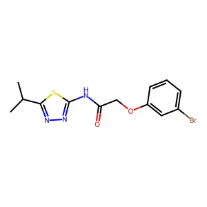 2-(3-bromophenoxy)-N-(5-isopropyl-1,3,4-thiadiazol-2-yl)acetamide structure