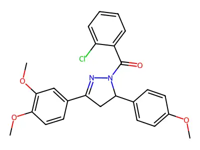 (2-chlorophenyl)-[5-(3,4-dimethoxyphenyl)-3-(4-methoxyphenyl)-3,4-dihydropyrazol-2-yl]methanone structure