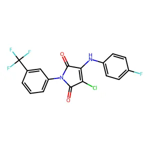 3-Chloro-4-(4-fluoroanilino)-1-[3-(trifluoromethyl)phenyl]pyrrole-2,5-dione structure