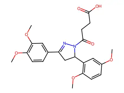 4-[5-(2,5-dimethoxyphenyl)-3-(3,4-dimethoxyphenyl)-4,5-dihydro-1H-pyrazol-1-yl]-4-oxobutanoic acid structure