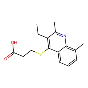 3-(3-Ethyl-2,8-dimethylquinolin-4-yl)sulfanylpropanoic acid structure