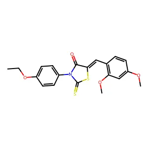 (5E)-5-[(2,4-dimethoxyphenyl)methylidene]-3-(4-ethoxyphenyl)-2-sulfanylidene-1,3-thiazolidin-4-one structure