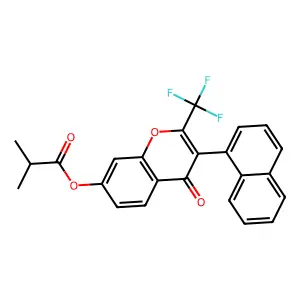 3-Naphthyl-4-oxo-2-(trifluoromethyl)chromen-7-yl 2-methylpropanoate structure