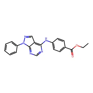 ethyl 4-[(1-phenyl-1H-pyrazolo[3,4-d]pyrimidin-4-yl)amino]benzoate structure