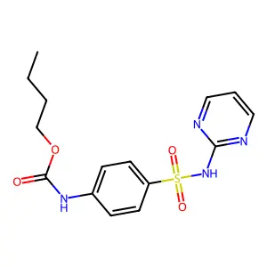 Butyl [4-(pyrimidin-2-ylsulfamoyl)phenyl]carbamate structure
