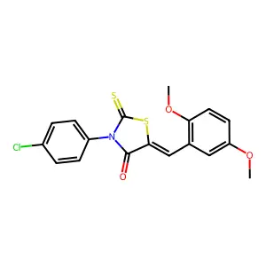 5-[(2,5-Dimethoxyphenyl)methylene]-3-(4-chlorophenyl)-2-thioxo-1,3-thiazolidin-4-one structure